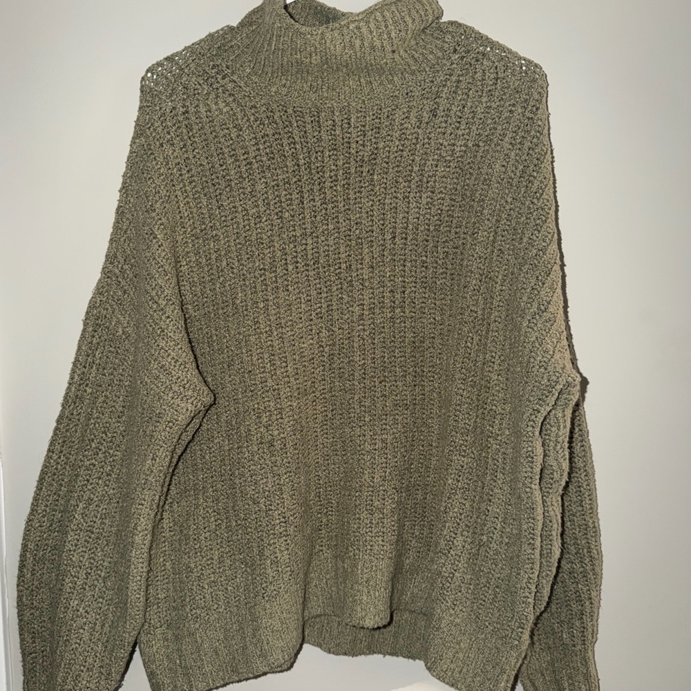 American Age Olive Cowl Neck Sweater